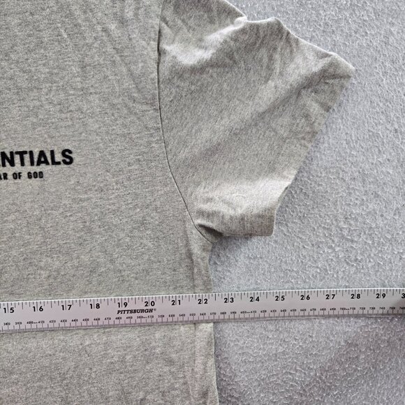 Fear Of God Essentials Men Shirt S Gray Logo Short Sleeve - Picture 3 of 10